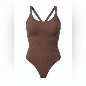 Mauve Ribbed thong bodysuit | Great Bundle Item